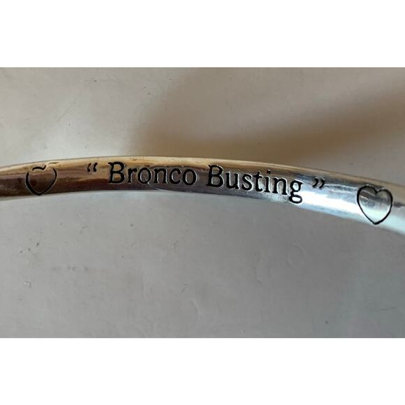 Rodeo bucking bronco bracelet bangle charm silver tone NEW - Picture 6 of 10